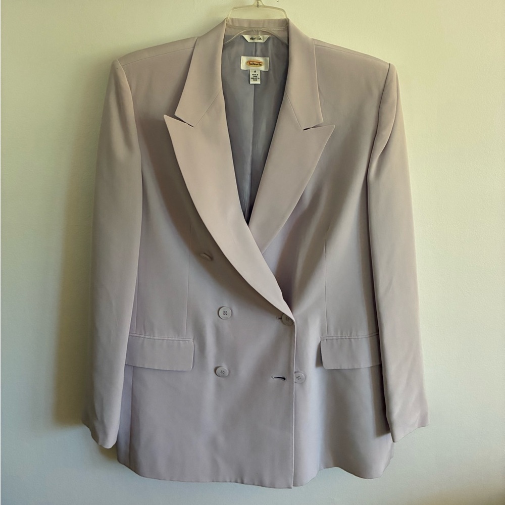 Vintage Talbots Double-Breasted Silk Blazer in Lavender, with matching tank